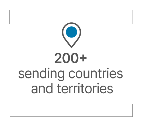 200+ sending countries and territories